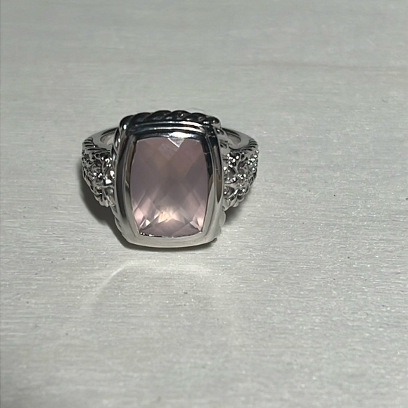 Judith Ripka Jewelry - C113 JUDITH RIPKA 925 ROSE QUARTZ STATEMENT RING